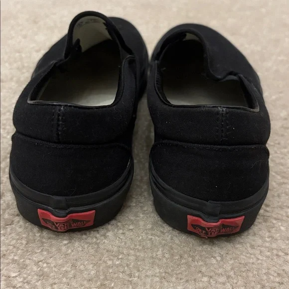 Vans Classic Black Canvas Slip-Ons - Men’s Size 6.5 - Women’s Size 8 - Picture 5 of 6